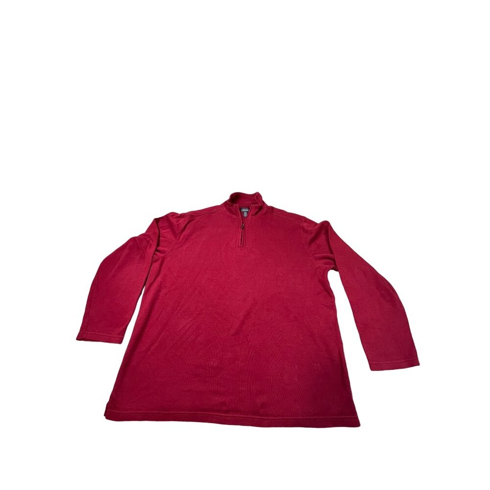 Joseph Abboud Mens XXL Red Quarter-Zip Pullover Sweater Cotton Blend